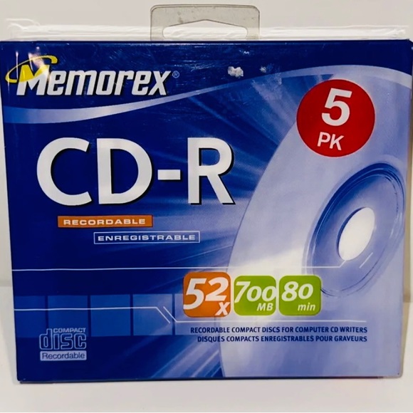 Memorex CD-R 52X 700 MB 80 Min 5 Pack New in Plastic - Picture 1 of 3